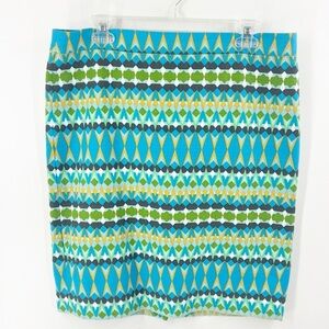✅ J. CREW The Pencil Skirt Basket Weave Turquoise Blue Green Straight Sz 12